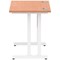 Impulse 800mm Slim Rectangular Desk, White Cantilever Leg, Beech