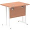 Impulse 800mm Slim Rectangular Desk, White Cantilever Leg, Beech