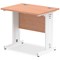 Impulse 800mm Slim Rectangular Desk, White Cable Managed Leg, Beech