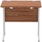 Impulse 800mm Slim Rectangular Desk, Silver Cantilever Leg, Walnut