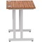Impulse 800mm Slim Rectangular Desk, Silver Cantilever Leg, Walnut