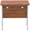 Impulse 800mm Slim Rectangular Desk, Silver Cantilever Leg, Walnut