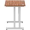 Impulse 800mm Slim Rectangular Desk, Silver Cantilever Leg, Walnut