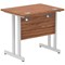 Impulse 800mm Slim Rectangular Desk, Silver Cantilever Leg, Walnut