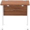 Impulse 800mm Slim Rectangular Desk, White Cantilever Leg, Walnut