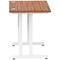 Impulse 800mm Slim Rectangular Desk, White Cantilever Leg, Walnut