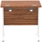 Impulse 800mm Slim Rectangular Desk, White Cantilever Leg, Walnut