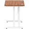 Impulse 800mm Slim Rectangular Desk, White Cantilever Leg, Walnut