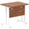 Impulse 800mm Slim Rectangular Desk, White Cantilever Leg, Walnut