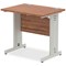 Impulse 800mm Slim Rectangular Desk, Silver Cable Managed Leg, Walnut