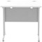 Impulse 800mm Slim Rectangular Desk, Silver Cantilever Leg, White