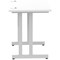 Impulse 800mm Slim Rectangular Desk, Silver Cantilever Leg, White