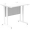 Impulse 800mm Slim Rectangular Desk, White Cantilever Leg, White