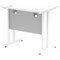 Impulse 800mm Slim Rectangular Desk, White Cantilever Leg, White