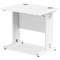 Impulse 800mm Slim Rectangular Desk, White Cable Managed Leg, White