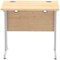 Impulse 800mm Slim Rectangular Desk, Silver Cantilever Leg, Maple