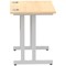 Impulse 800mm Slim Rectangular Desk, Silver Cantilever Leg, Maple