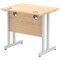 Impulse 800mm Slim Rectangular Desk, Silver Cantilever Leg, Maple