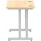 Impulse 800mm Slim Rectangular Desk, Silver Cantilever Leg, Maple