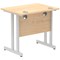 Impulse 800mm Slim Rectangular Desk, Silver Cantilever Leg, Maple