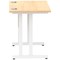 Impulse 800mm Slim Rectangular Desk, White Cantilever Leg, Maple