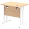 Impulse 800mm Slim Rectangular Desk, White Cantilever Leg, Maple