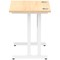 Impulse 800mm Slim Rectangular Desk, White Cantilever Leg, Maple