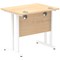 Impulse 800mm Slim Rectangular Desk, White Cantilever Leg, Maple