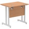 Impulse 800mm Slim Rectangular Desk, Silver Cantilever Leg, Oak