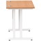 Impulse 800mm Slim Rectangular Desk, White Cantilever Leg, Oak