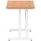 Impulse 800mm Slim Rectangular Desk, White Cantilever Leg, Oak