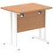 Impulse 800mm Slim Rectangular Desk, White Cantilever Leg, Oak