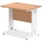Impulse 800mm Slim Rectangular Desk, White Cable Managed Leg, Oak