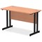Impulse 1200mm Slim Rectangular Desk, Black Cantilever Leg, Beech