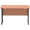 Impulse 1200mm Slim Rectangular Desk, Black Cantilever Leg, Beech