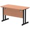 Impulse 1200mm Slim Rectangular Desk, Black Cantilever Leg, Beech