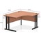 Impulse 1400mm Corner Desk, Right Hand, Black Cantilever Leg, Beech