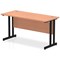 Impulse 1400mm Slim Rectangular Desk, Black Cantilever Leg, Beech