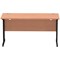 Impulse 1400mm Slim Rectangular Desk, Black Cantilever Leg, Beech