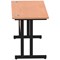 Impulse 1400mm Slim Rectangular Desk, Black Cantilever Leg, Beech