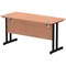 Impulse 1400mm Slim Rectangular Desk, Black Cantilever Leg, Beech