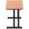 Impulse 1400mm Slim Rectangular Desk, Black Cantilever Leg, Beech