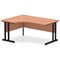 Impulse 1600mm Corner Desk, Left Hand, Black Cantilever Leg, Beech
