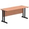 Impulse 1600mm Slim Rectangular Desk, Black Cantilever Leg, Beech