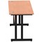 Impulse 1600mm Slim Rectangular Desk, Black Cantilever Leg, Beech