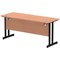 Impulse 1600mm Slim Rectangular Desk, Black Cantilever Leg, Beech