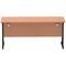 Impulse 1600mm Slim Rectangular Desk, Black Cantilever Leg, Beech