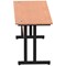 Impulse 1800mm Slim Rectangular Desk, Black Cantilever Leg, Beech