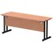 Impulse 1800mm Slim Rectangular Desk, Black Cantilever Leg, Beech
