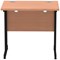 Impulse 800mm Slim Rectangular Desk, Black Cantilever Leg, Beech